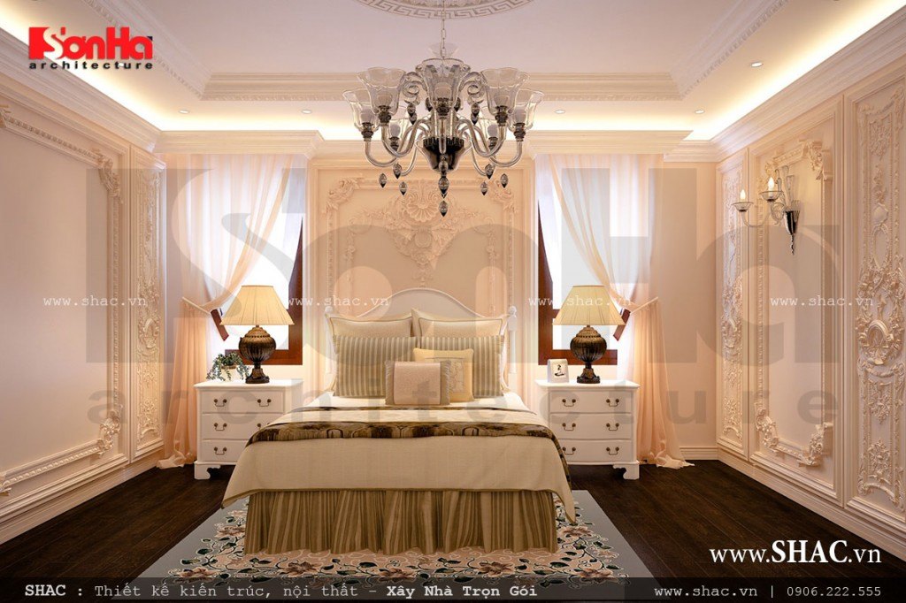 Phòng ngủ kiểu pháp nhẹ nhàng và quý phái