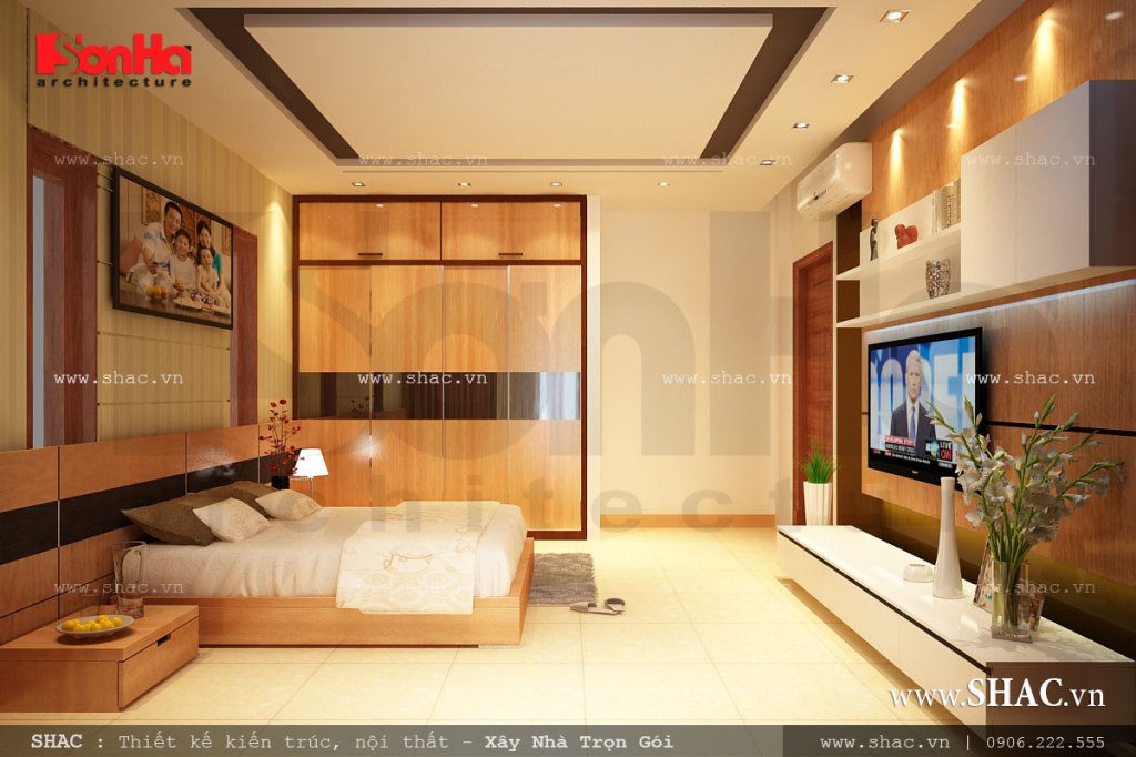 Phòng ngủ đẹp với nội thất gỗ