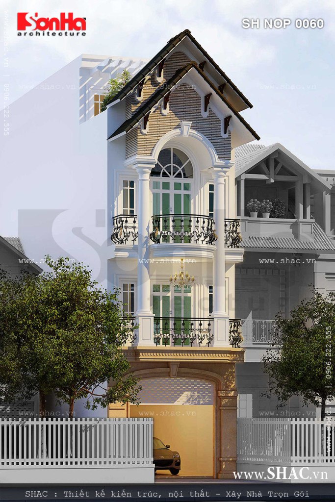 Cốt cách sang trọng và nét thanh nhã của mẫu thiết kế nhà phố mặt tiền 5m cổ điển