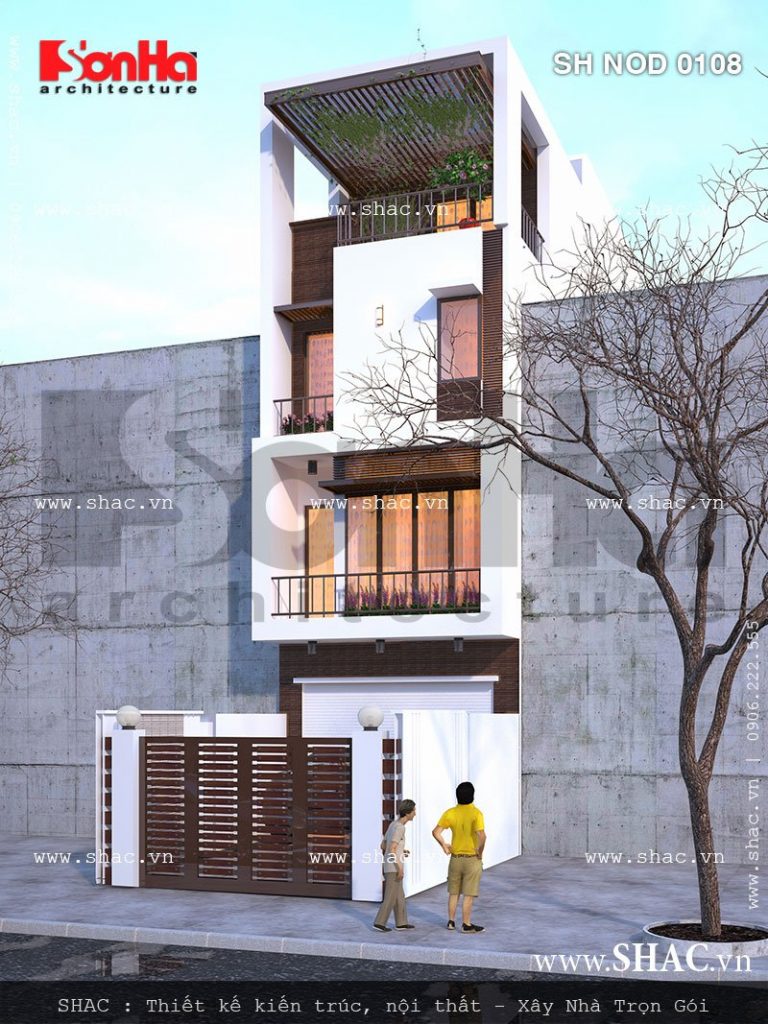Thêm một phương án thiết kế nhà phố mặt tiền 5m kiến trúc hiện đại được đánh giá cao