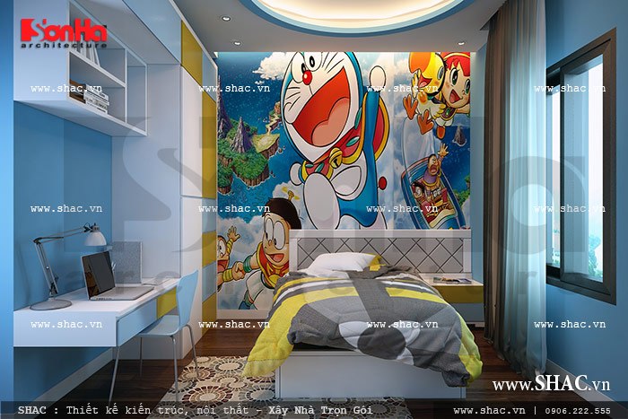 Phòng ngủ con trai được trang trí đẹp sh nod 0110