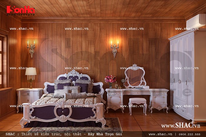 Phòng ngủ được ốp gỗ xung quanh sh btld 0019
