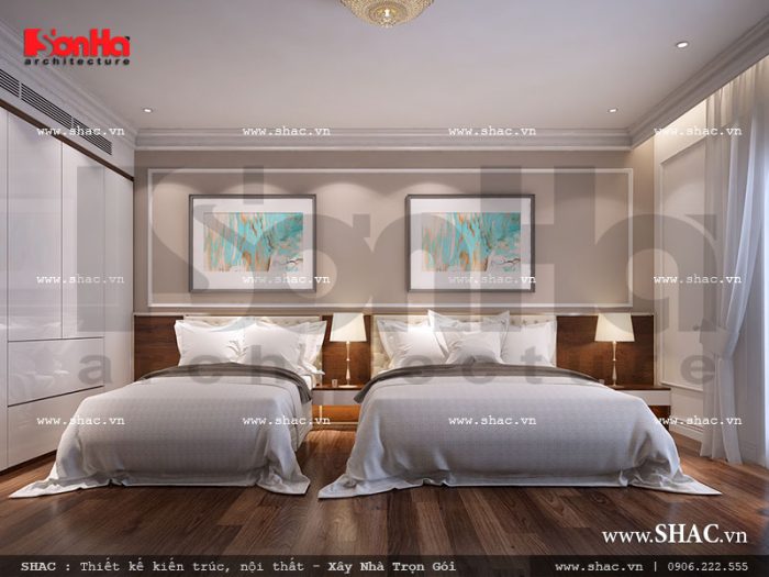 Thiết kế nội thất phòng ngủ 2 giường VIP 201 khách sạn 5 sao tại Phú Quốc sh ks 0023