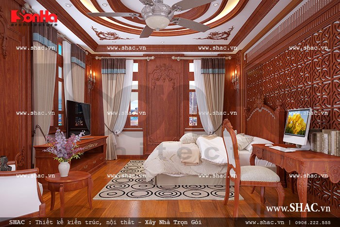 Phòng ngủ được ốp gỗ đẹp sh btld 0022