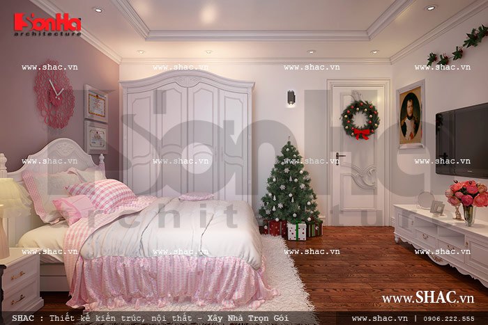 Phòng ngủ màu hồng cho con gái sh nop 0090