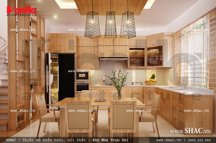 Thiết kế bếp ăn nội thất gỗ đẹp sh nod 0136