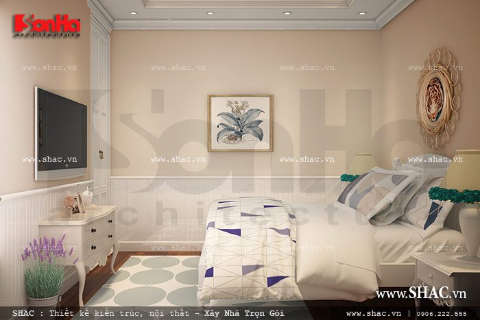 Phòng ngủ mang chút phong cách hiện đại nt vincom Hà Nội