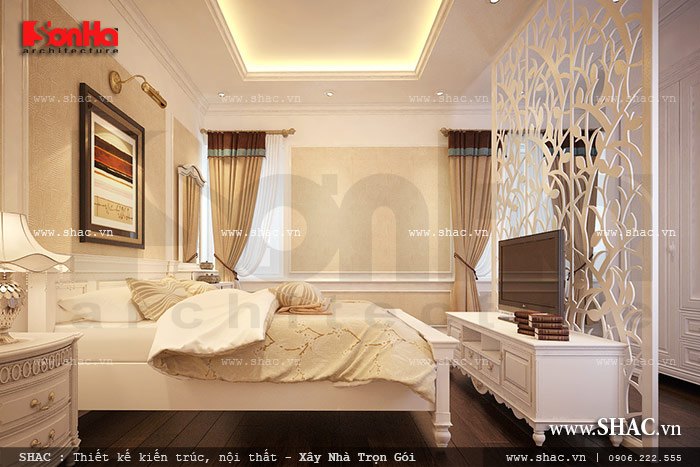 Thiết kế phòng ngủ kiểu pháp nhẹ nhàng a kiên vincom hp