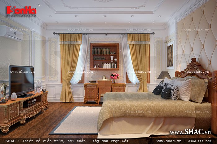 Thiết kế phòng ngủ kiểu pháp nhẹ nhàng sh btp 0078