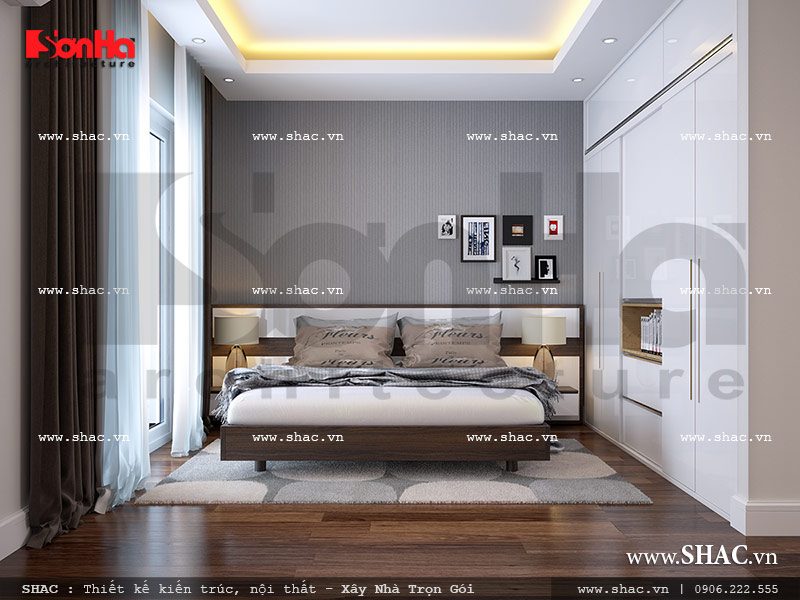 Mẫu thiết kế nội thất phòng ngủ 3 hiện đại sang trọng sh nod 0157