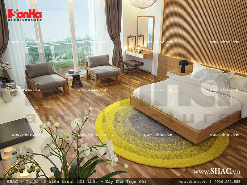 Thiết kế phòng ngủ 1 view1 khách sạn mini cổ điển đẹp sh ks 0027
