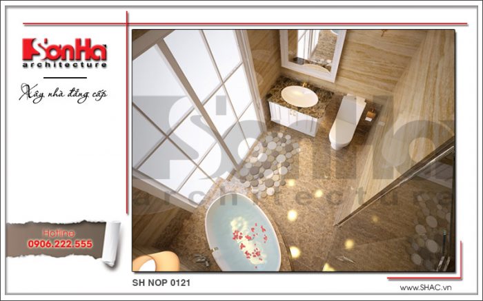 Thiết kế nội thất phòng tắm vệ sinh phòng ngủ VIP nhà phố kiến trúc Pháp sh nop 0121