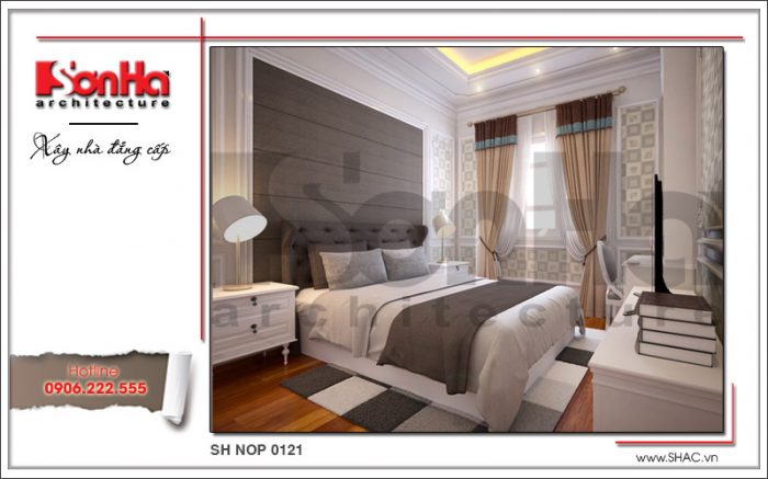 Mẫu thiết kế nội thất phòng ngủ con trai 1 nhà phố kiến trúc Pháp sh nop 0121
