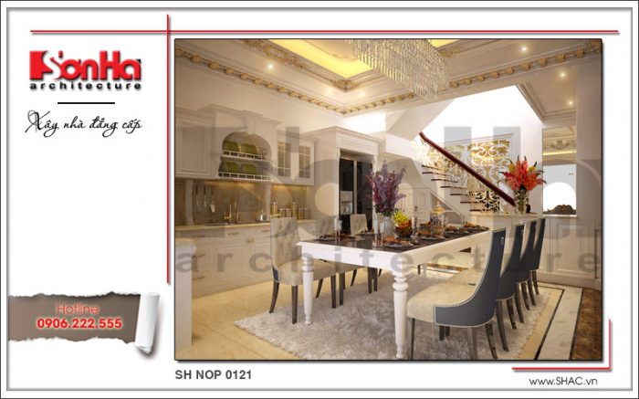 Thiết kế nội thất phòng bếp cổ điển sang trọng nhà phố kiến trúc Pháp sh nop 0121
