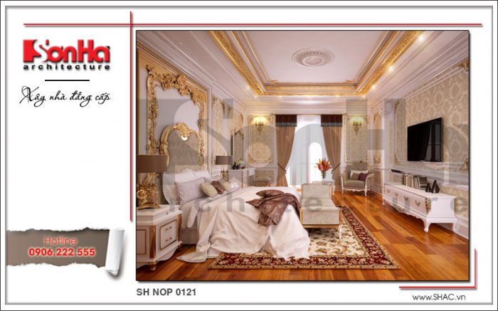 Mẫu thiết kế nội thất phòng ngủ cổ điển nhà phố kiến trúc Pháp sh nop 0121