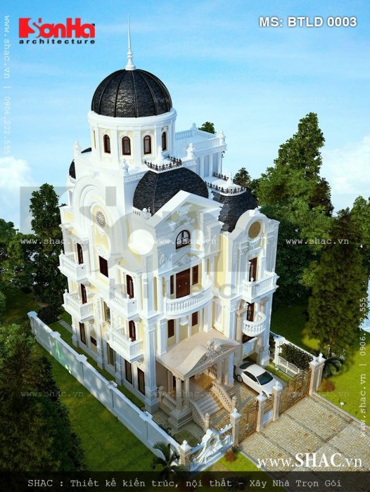 Kiến trúc biệt thự pháp 4 tầng trọn gói - BTLD 0003 2