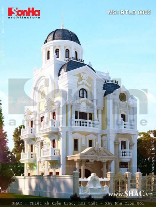 Kiến trúc biệt thự pháp 4 tầng trọn gói - BTLD 0003 1