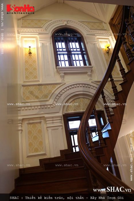 Biệt thự 4 tầng mái ngói kiến trúc Pháp cổ điển - BTP 0013 9