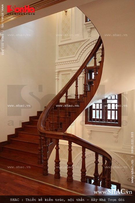 Biệt thự 4 tầng mái ngói kiến trúc Pháp cổ điển - BTP 0013 10