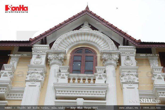 Biệt thự 4 tầng mái ngói kiến trúc Pháp cổ điển - BTP 0013 3