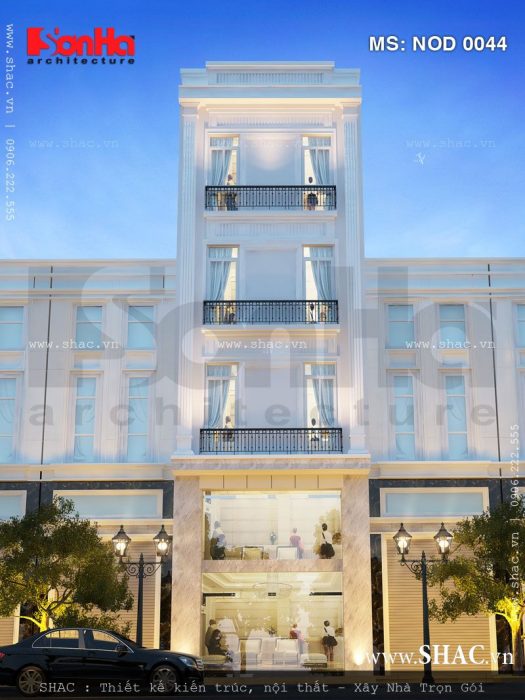 Nhà ống hiện đại kết hợp kinh doanh 4 tầng