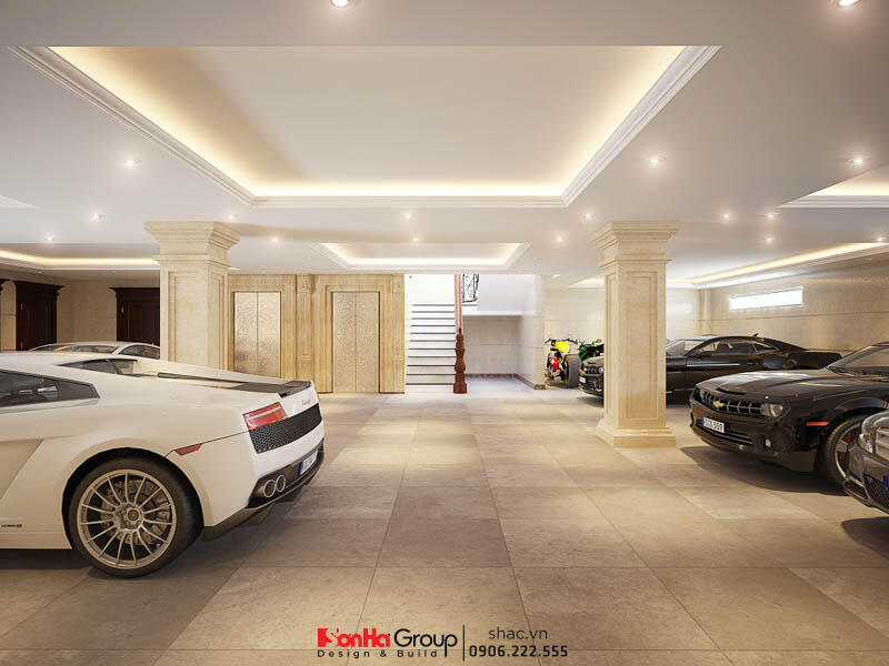 Gara để xe tầng hầm của khách sạn Thiết kế khách sạn 7 tầng tiêu chuẩn 2 sao – KS 0006 61