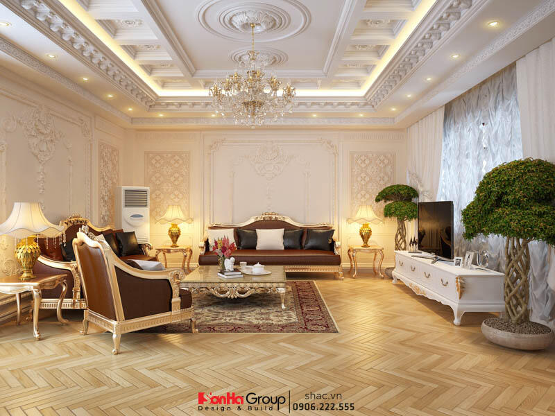 Nội thất phòng khách kiểu Pháp Thiết kế khách sạn 7 tầng tiêu chuẩn 2 sao – KS 0006 63
