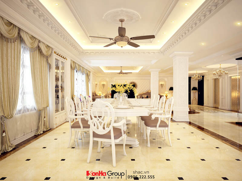 Phòng ăn đẹp theo phong cách Pháp cổ điển Thiết kế khách sạn 7 tầng tiêu chuẩn 2 sao – KS 0006 66