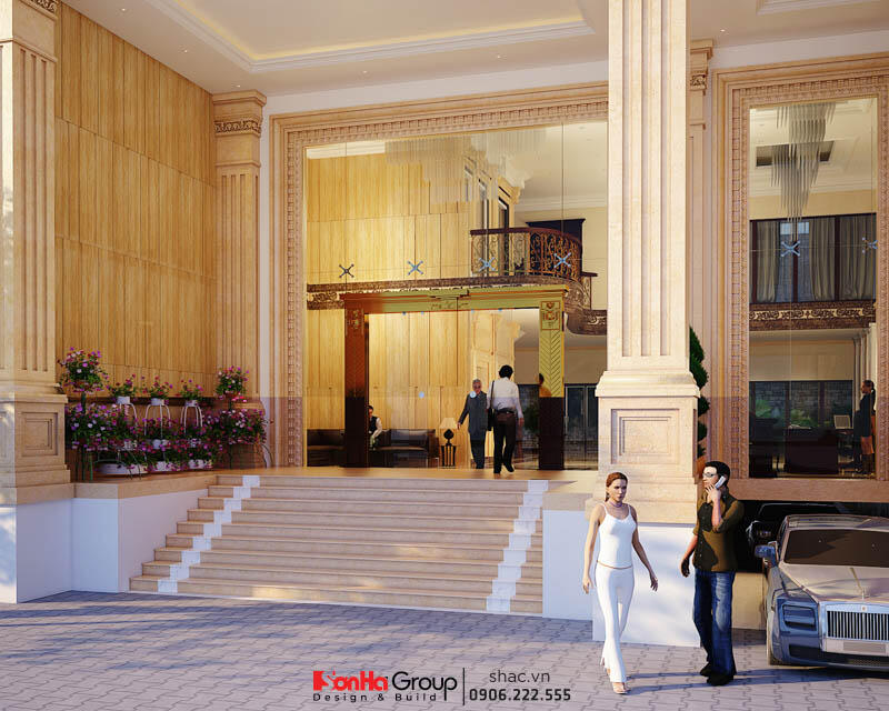 Khu sảnh ngoài của khách sạn Thiết kế khách sạn 7 tầng tiêu chuẩn 2 sao – KS 0006 57