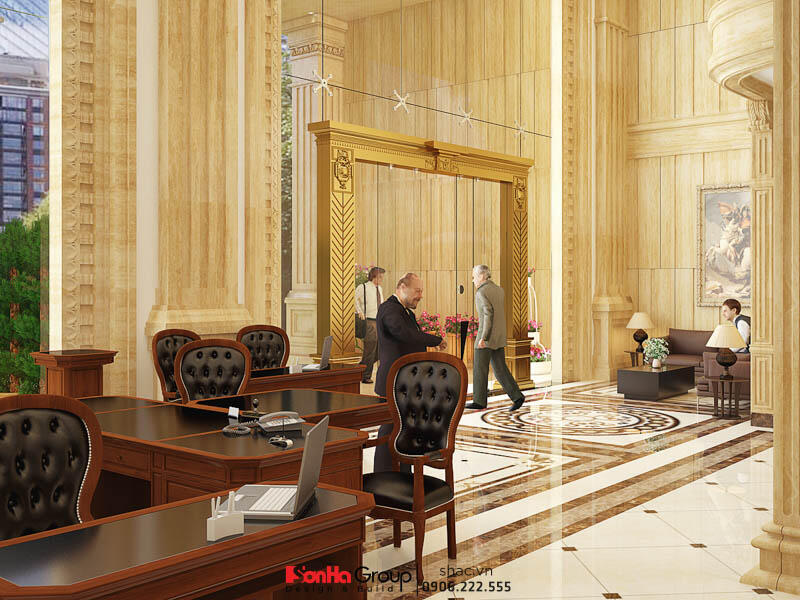Khu sảnh và quầy lễ tân khách sạn Thiết kế khách sạn 7 tầng tiêu chuẩn 2 sao – KS 0006 58