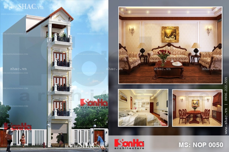 Hồ sơ nhà ống kiểu Pháp 5 tầng tại Quảng Ninh