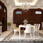 Phòng ăn biệt thự pháp, phòng ăn cổ điển kiểu pháp, phòng ăn sang trọng, nội thất phòng ăn đẹp