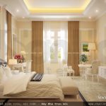 Phòng ngủ đẹp với giường ngủ màu trắng