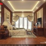 Phòng ngủ đẹp sử dụng nội thất gỗ cổ điển