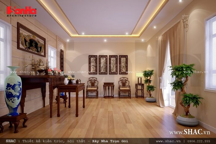 Thiết kế phòng thờ đẹp, nội thất phòng thờ, mẫu phòng thờ đẹp biệt thự