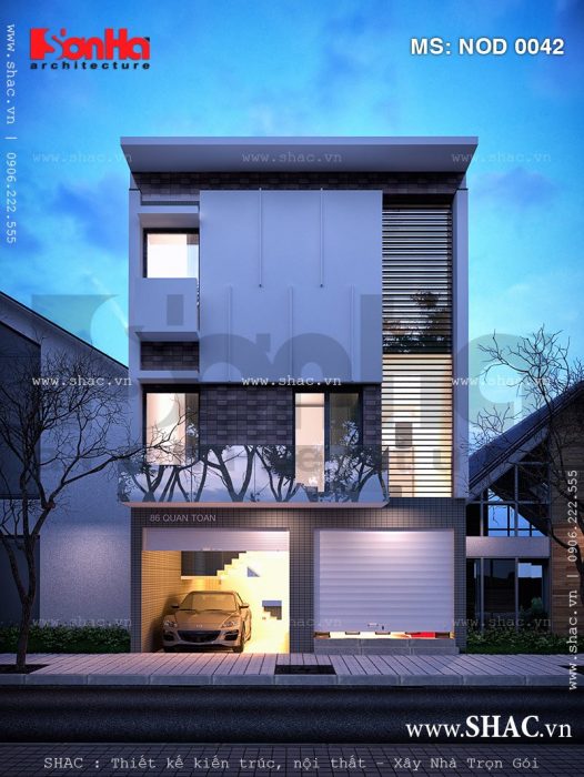 Mẫu nhà ống hiện đại 3 tầng đẹp, nhà ống hiện đại