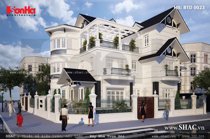 Biệt thự 3 tầng mặt tiền 20m rộng 350m2