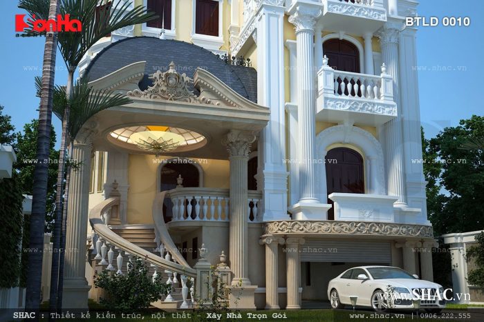 Sảnh ngôi biệt thự lâu đài 5 tầng