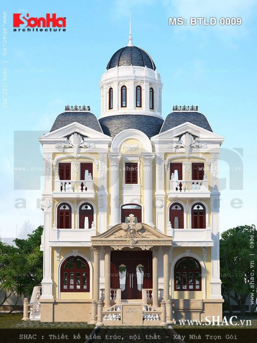 Biệt thự pháp 3 tầng diện tích 10m x 12m - BTLD 0009 1