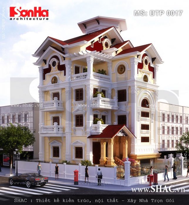 Biệt thự Pháp 4 tầng diện tích 9m x17m - BTP 0017