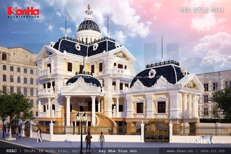 Biệt thự lâu đài pháp mái ngói đen