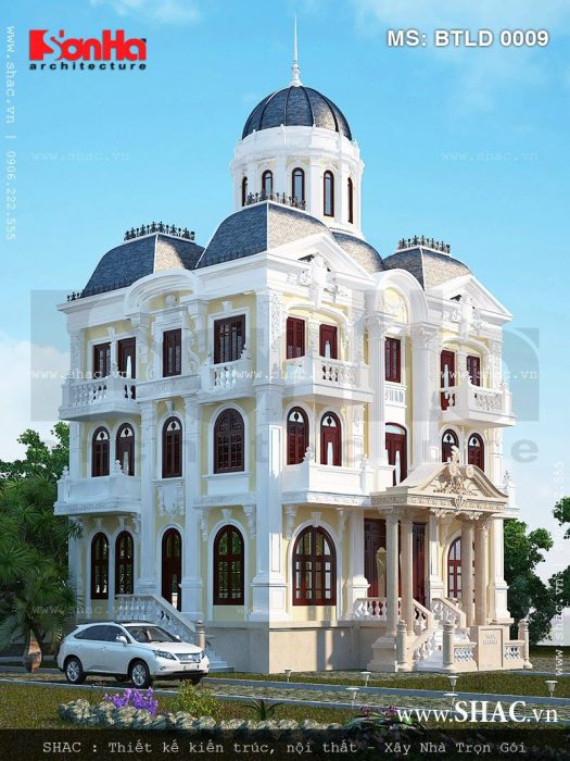 Biệt thự pháp 3 tầng diện tích 10m x 12m - BTLD 0009 2