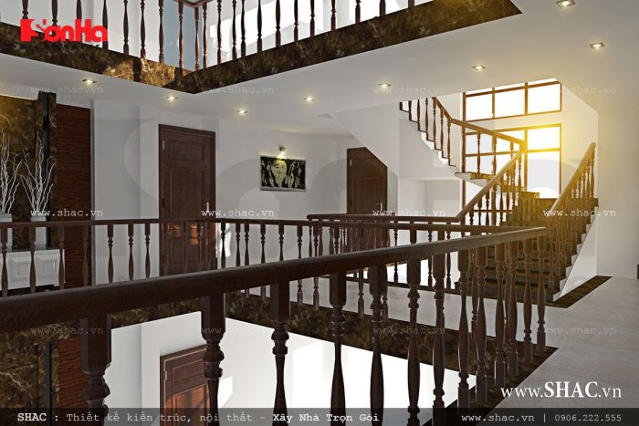 Hệ thống lan can cầu thang của biệt thự