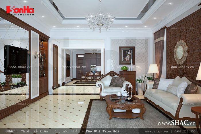 Không gian phòng khách biệt thự