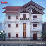 Kiến trúc biệt thự kiểu Pháp mái chéo