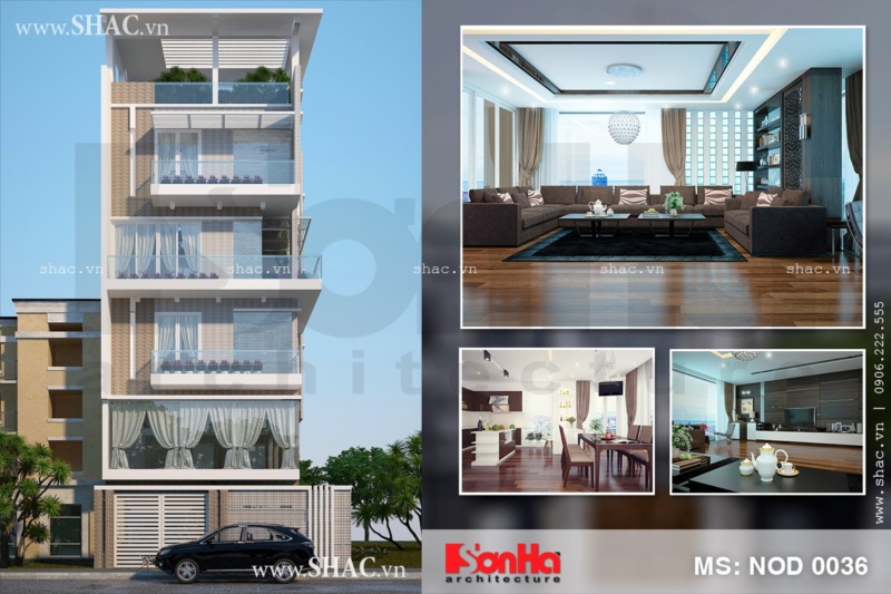 Mẫu thiết kế nhà ống hiện đại 6 tầng tại Hải Phòng