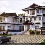 Mẫu biệt thự song lập sân vườn rộng 1200m2 hiện đại