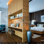 phòng ngủ thoáng, bàn làm việc trong phòng ngủ, thiết kế phòng ngủ hiện đại