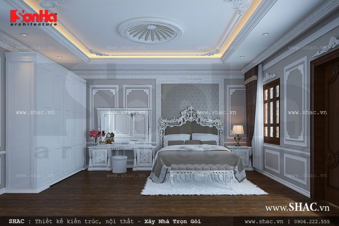 Mẫu phòng ngủ với thiết kế nội thất cổ điển sang trọng 
