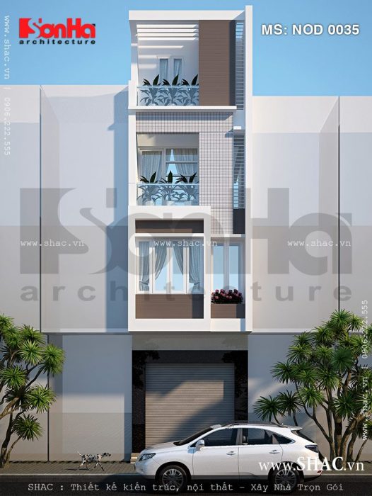 nhà ống hiện đại, nhà ống 4 tầng, thiết kế nhà ống